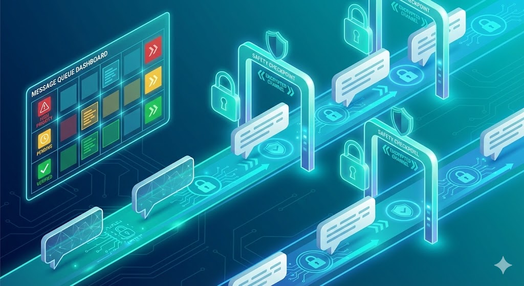 Staff member sending a compliant patient message via secure app